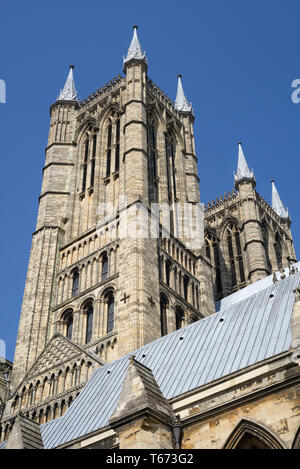 West Towers und Langhaus der Kathedrale von Lincoln Stockfoto