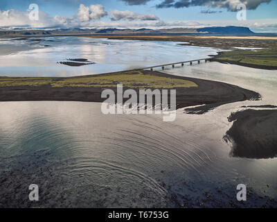 Markarfljotsbru markarfljot Fluß, Brücke, South Coast, Island Stockfoto