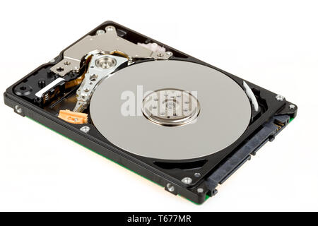 2,5 Zoll Notebook Festplatte aufgedeckt Stockfoto