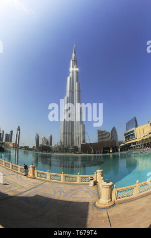 Der Burj Khalifa in Dubai Stockfoto