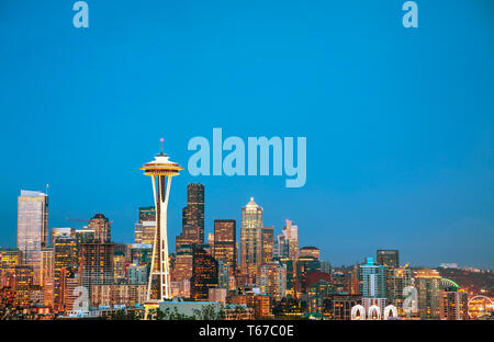Downtown Seattle als vom Kerry Park gesehen Stockfoto