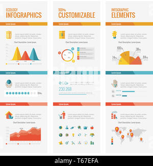 Ökologie-Infografik-Elemente Stockfoto