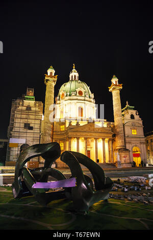 Die Karlskirche (Karlskirche) in Wien, Österreich Stockfoto