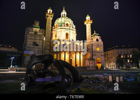 Die Karlskirche (Karlskirche) in Wien, Österreich Stockfoto