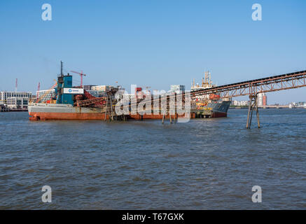 Kies und Aggregate Maschinen in den Docklands in der Nähe von Greenwich Stockfoto