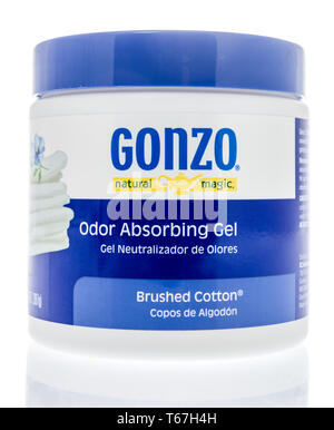 Winneconne, WI - 26. April 2019: ein Paket von Gonzo Geruch stoßdämpfenden Gel auf einem isolierten Hintergrund Stockfoto