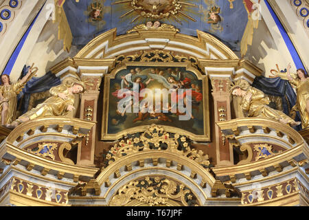 L'Oeil de la Providence. Eglise Saint-Nicolas de Véroce. Saint-Nicolas de Véroce. Frankreich. Stockfoto