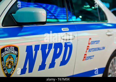 NEW YORK CITY - AUGUST 2012: Polizei Auto des NYPD in Manhattan, New York City, USA. Stockfoto