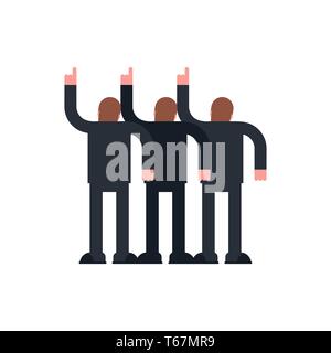 Menschen punkte Hand. Stand Gruppe von Menschen zurück. Vector Illustration. Stock Vektor