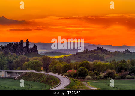 Felsformation Teufelsmauer, Harz, Deutschland Stockfoto