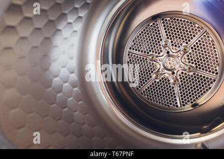 Waschmaschine innere Trommel, Innenansicht eines leeren Waschmaschine Trommel. Stockfoto