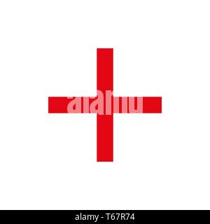 Rot hell Plus. Volumetrische mathematische Symbol. Vector Illustration, eps 10. Stock Vektor