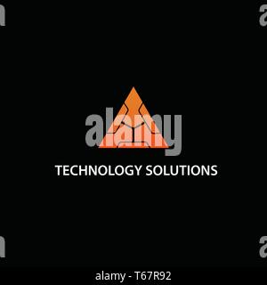 Dies ist ein Schreiben Technology Solutions Logo Stock Vektor