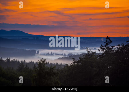 Abendhimmel in den Harz, Deutschland Stockfoto