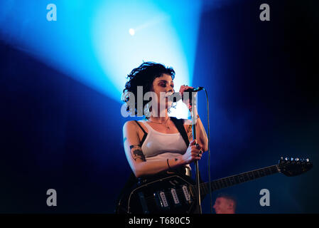 Huesca, Spanien - 19 JUL: Pale Wellen (Band) führen Sie im Konzert an FIB Festival am 19. Juli 2018 in Benicassim, Spanien. Stockfoto