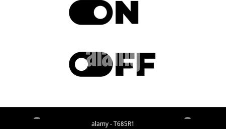 Auf Off-Modus wechseln", Schieberegler. Wechseln modernen Flachbild UX UI Design Vector Element für die Webseite oder mobile App eingestellt Stock Vektor
