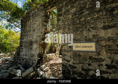 Wade's Green Plantation Historic Site, Kew, North Caicos, Turks- und Caicosinseln, Karibik. Stockfoto