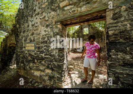 Wade's Green Plantation Historic Site, Kew, North Caicos, Turks- und Caicosinseln, Karibik. Stockfoto