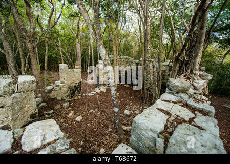 Wade's Green Plantation Historic Site, Kew, North Caicos, Turks- und Caicosinseln, Karibik. Stockfoto