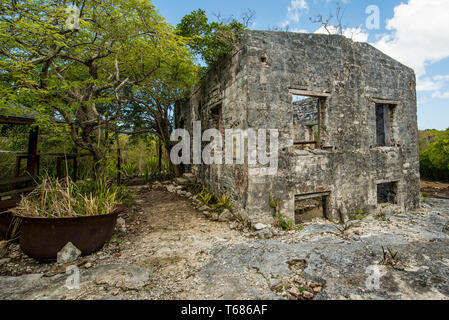 Wade's Green Plantation Historic Site, Kew, North Caicos, Turks- und Caicosinseln, Karibik. Stockfoto