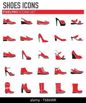 Schuhe Symbole auf dem Hintergrund für Grafik- und Webdesign. Einfachen Vektor unterzeichnen. Internet Konzept Symbol für Website Taste oder mobile App. Stock Vektor