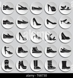 Schuhe Symbole auf dem Hintergrund für Grafik- und Webdesign. Einfachen Vektor unterzeichnen. Internet Konzept Symbol für Website Taste oder mobile App. Stock Vektor
