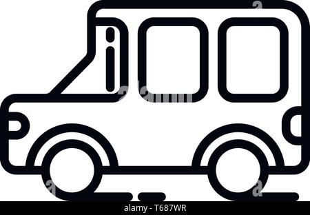 Dieser Vektor Bild zeigt einen Jeep Symbol in Glyph Stil. Es ist auf einem weißen Hintergrund. Stock Vektor