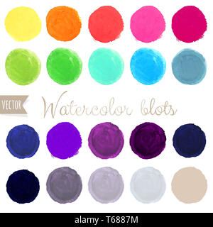 Aquarell Blots eingestellt Stockfoto