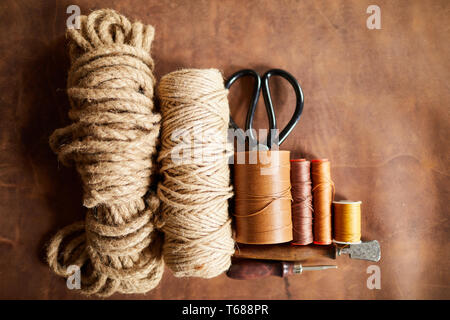 Seile und Threads Stockfoto