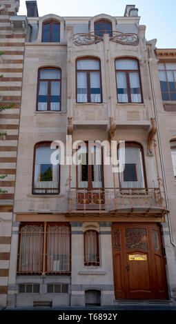 Fassade der Horta Museum in Brüssel, im Stil Art Nouveau erbaut von bekannten belgischen Architekten Victor Horta Stockfoto