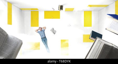 Richtige Entscheidung Konzept zu machen. Mixed Media Stockfoto