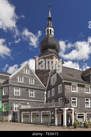 Historische Innenstadt mit der Evangelischen Kirche in Schleswig-Holstein, Nordrhein-Westfalen, Deutschland Stockfoto