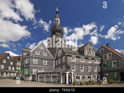 Historische Innenstadt mit der Evangelischen Kirche in Schleswig-Holstein, Nordrhein-Westfalen, Deutschland Stockfoto