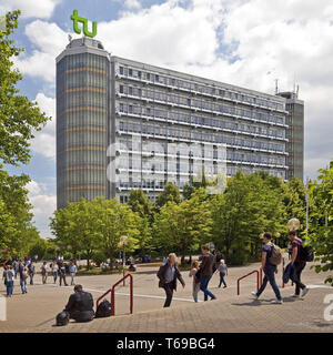 Mathetower und Martin Schmeisser Quadrat der TU Dortmund, Dortmund, Ruhrgebiet, Deutschland Stockfoto