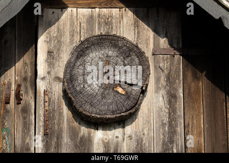 Details Holz- Jäger Hütte Stockfoto