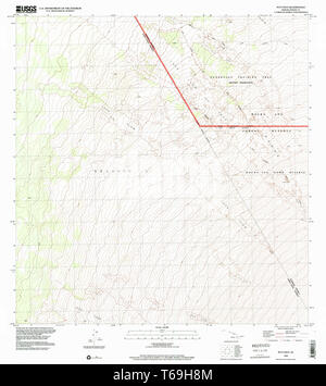 USGS TOPO Karte Hawaii HI Puuoo 349741 1993 24000 Wiederherstellung Stockfoto