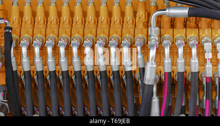 Hydraulikschläuche Stockfoto