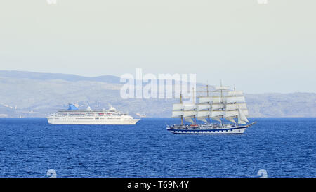 Passagierschiff Windjammer segeln auf hoher See Stockfoto