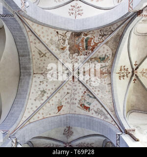 Wiedenest evangelische Dorfkirche Bunte Kerk mit Wandmalereien, Bergneustadt, Deutschland Stockfoto