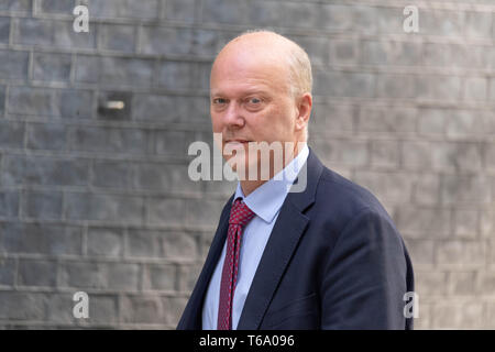 London, 30. April 2019, Chris Grayling MP, PC, Verkehrsminister kommt an einer Kabinettssitzung am 10 Downing Street, London Quelle: Ian Davidson/Alamy leben Nachrichten Stockfoto