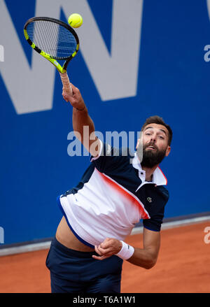 München, Deutschland. 30 Apr, 2019. Tennis: ATP-Tour - München, single, Männer, Runde 1: Paire (Frankreich) - schwartzman (Argentinien). Benoit Paire in Aktion. Credit: Sven Hoppe/dpa/Alamy leben Nachrichten Stockfoto