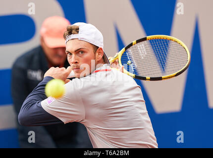 München, Deutschland. 30 Apr, 2019. Maximilian MARTERER (GER) in Aktion in seinem Match gegen Juan LONDERO (ARG) bei der BMW International Open durch FWU, ATP in München, 30. April 2019. Credit: Peter Schatz/Alamy leben Nachrichten Stockfoto