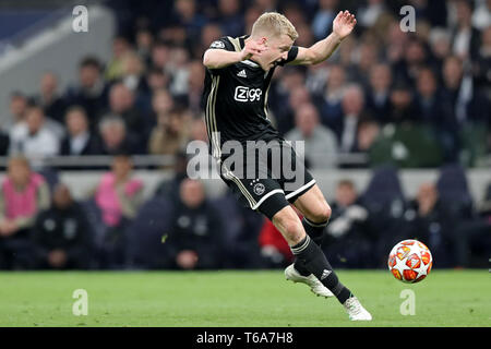 London, Großbritannien. 30. Apr 2019. Während der UEFA Champions League Match zwischen den Tottenham Hotspur und Ajax Amsterdam an der White Hart Lane, London am Dienstag, 30. April 2019. (Credit: Jon Bromley | MI Nachrichten) Credit: MI Nachrichten & Sport/Alamy leben Nachrichten Stockfoto