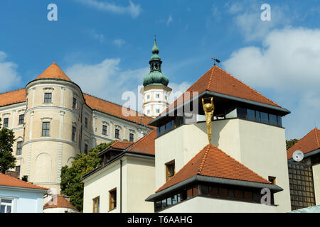 Schloss in der Stadt Mikulov in der Tschechischen Republik Stockfoto