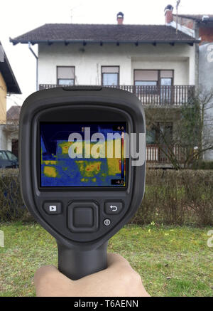 Hausfassade Infrarotbild Stockfoto