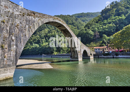 Ponte del Diavolo, Teufelsbrücke, Toskana Italien Stockfoto