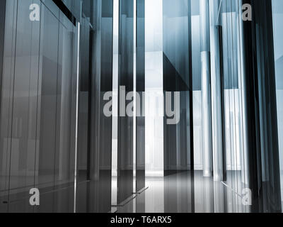 Freifläche, sauberes Zimmer mit Formen in 3d, Geschäft Raum, Krankenhäuser oder Kunst-Galerie Stockfoto