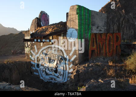 Teneriffa, Street Art am Playa de Las Teresitas Stockfoto