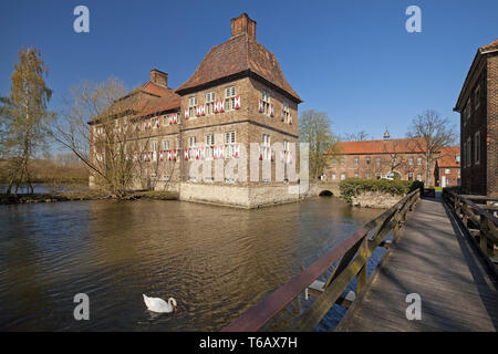 Wasser Schloss Oberwerries, Hamm, Ruhrgebiet, Nordrhein-Westfalen, Deutschland Stockfoto