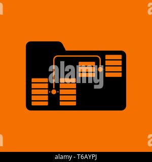 Ordner Symbol "Netzwerk". Schwarz auf Orange Hintergrund. Vector Illustration. Stock Vektor